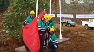 Lagi Lagi,  Bendera China Berkibar Saat Peresmian Smelter Milik Perusahaan di Maluku Utara - Commando