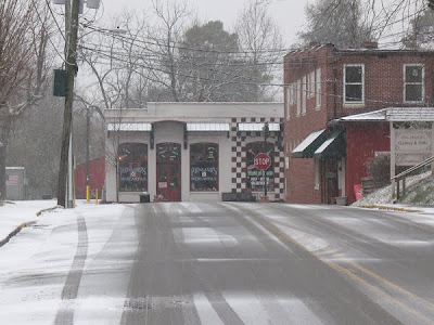 Ellijay, Georgia experienced it's first snow today.