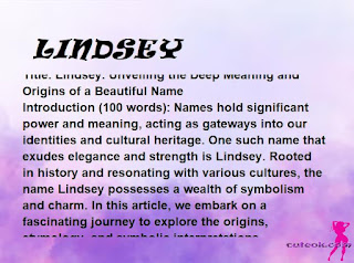 meaning of the name "LINDSEY"