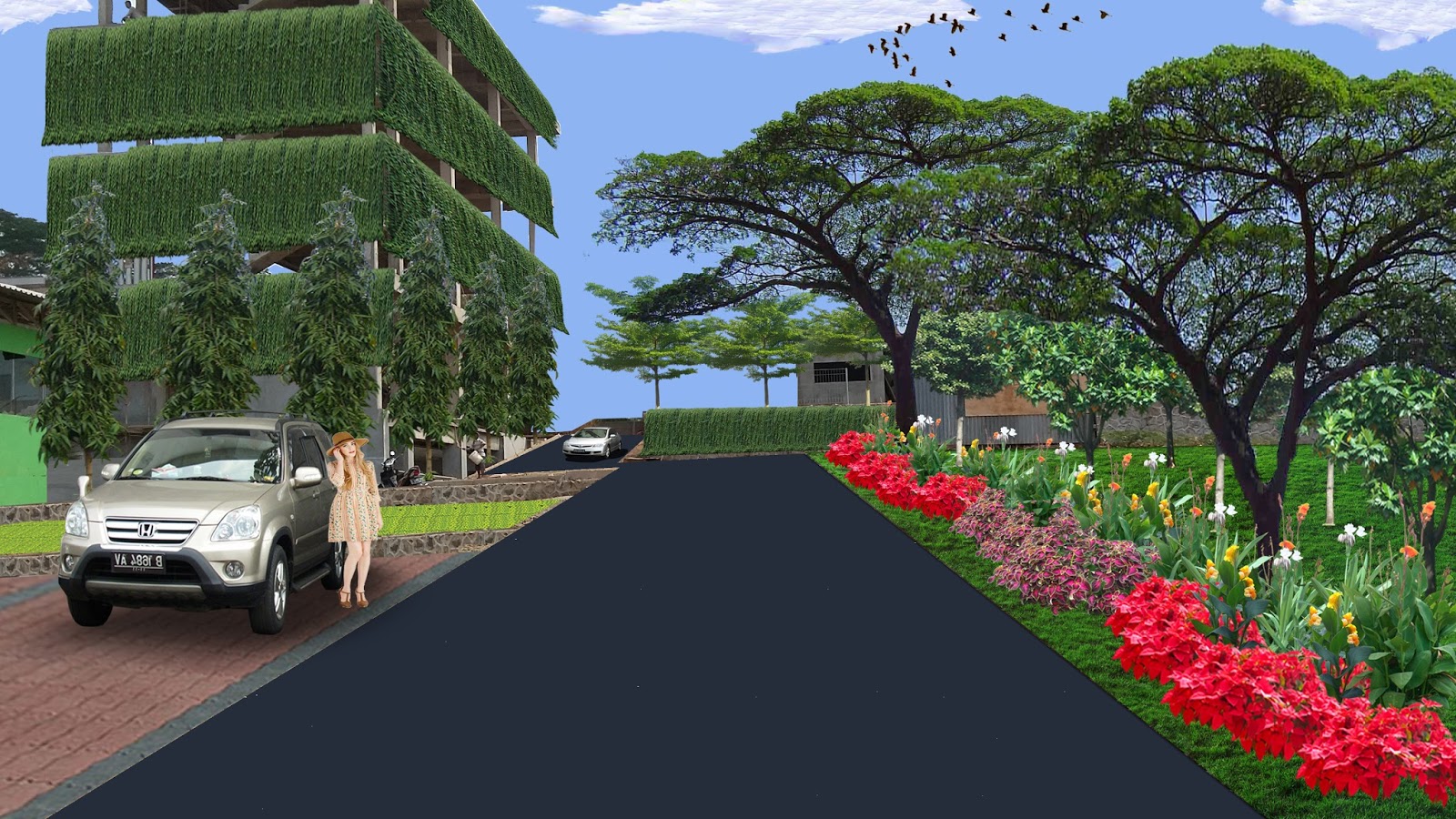 Desain Taman Median Jalan Tukang Surabaya Oleh Jasa 4 Gambar
