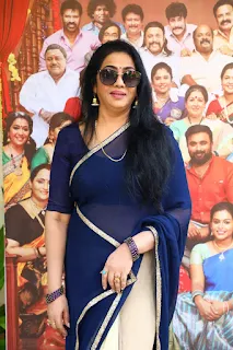 Old Golden Actress Rekha in Blue Saree at Rajavamsam Movie Audio Launch