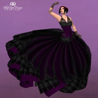 The Anastasia Gown in Black Purple takes things in a darker more gothic 