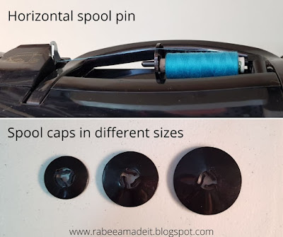 fix thread tension issues, use spool caps for horizontal spool pin on sewing machine, rabeeamadeit