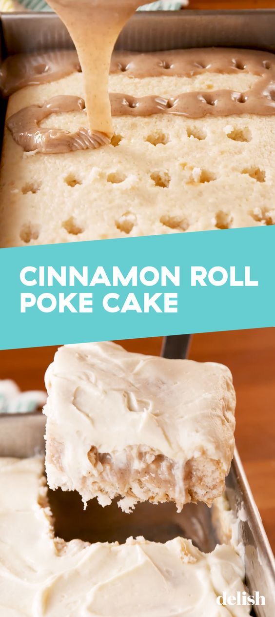 AWESOME CINNAMON ROLL POKE CAKE RECIPE | ALULA RECIPES - AWESOME CINNAMON ROLL POKE CAKE RECIPE