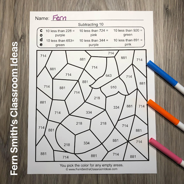 Click Here to Download This Count On and Count Back By 10 and 100 Task Cards, Color by Numbers, and Center Games Resource Bundle