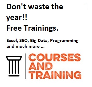 Don't waste the year!! Free Trainings. Excel, SEO, Big Data, Programming and much more