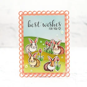 Sunny Studio Stamps: Spring Greetings Easter Wishes Frilly Frames Lattice Spring Themed Best Wishes Card by Lexa Levana 