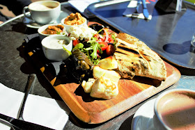 Greek mezze board at the Yorkshire Sculpture Park