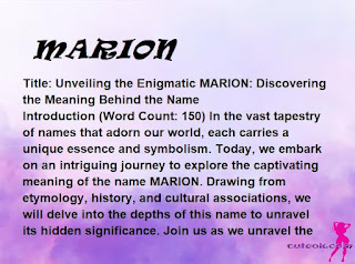 meaning of the name "MARION"