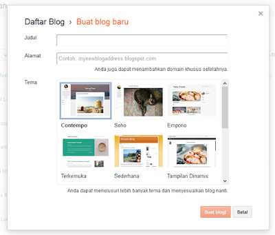 Cara Membuat Blog Baru di Blogspot / Blogger Dengan Mudah di Lengkapi Gambar 