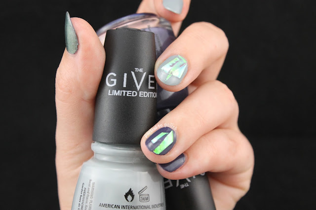 Iridescent Hoop Tape Nails Featuring Some China Glaze The Giver Polishes