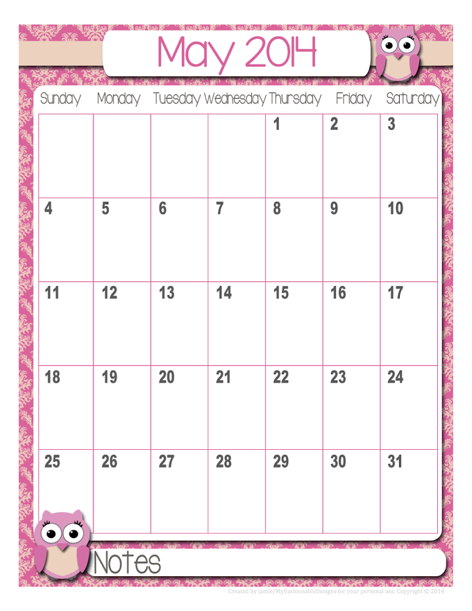 Printable Calendar May