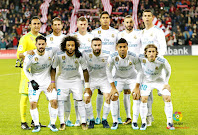 REAL MADRID C. F. - Madrid, España - Temporada 2017-18 - Keylor Navas, Sergio Ramos, Toni Kroos, Raphäel Varane, Karim Benzema y Crstiano Ronaldo; Isco, Marcelo, Carvajal, Casemiro y Luka  Modric. ATHLETIC CLUB DE BILBAO 0 REAL MADRID C. F. 0. 02/12/2017. Campeonato de Liga de 1ª División, jornada 14. Bilbao, Vizcaya, estadio de San Mamés.