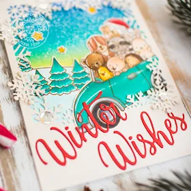 Sunny Studio Stamps: Scenic Route Cruising Critters Layered Snowflake Frame Dies Winter Themed Holiday Card by Mona Toth