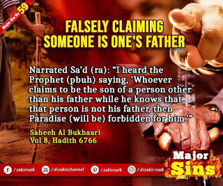 MAJOR SIN. 59.2. FALSELY CLAIMING SOMEONE IS ONE'S FATHER