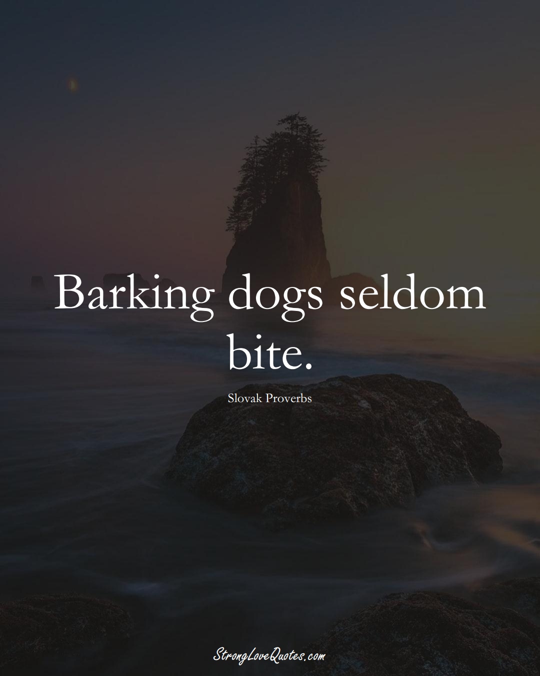 Barking dogs seldom bite. (Slovak Sayings);  #EuropeanSayings