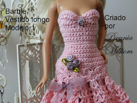 Vestido de Festa de Crochê Modelo 1  Criação de Pecunia M. M.