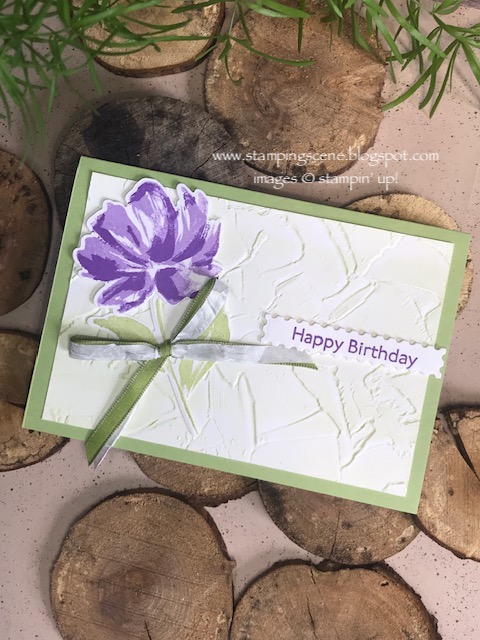 ink on embossing folder technique using sponge brayers from stampin up