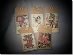 vintage winter hang tags