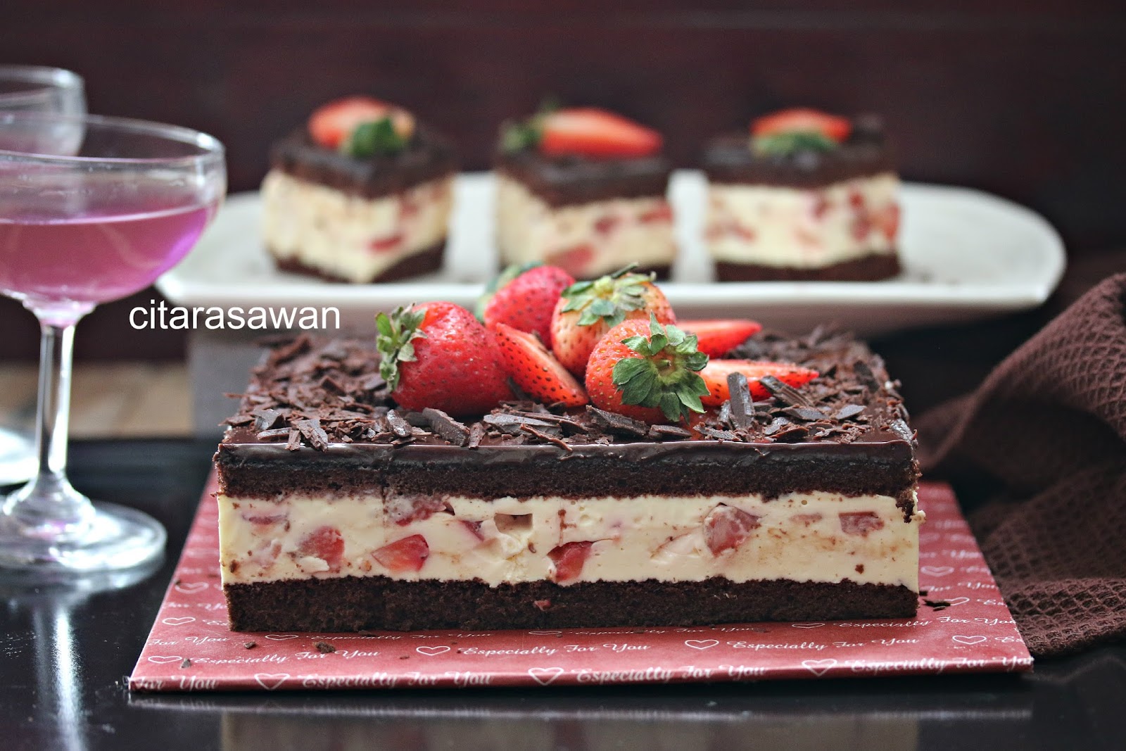 Chocolate Strawberry Cheese Cake ~ Resepi Terbaik