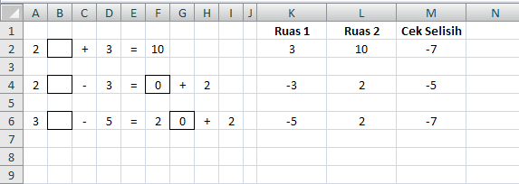 Cara Mencari Nilai x Dalam Persamaan Linier Satu Variabel Dengan Excel