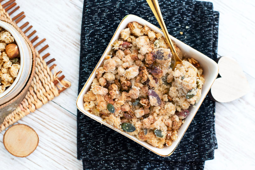 recette Crumble pomme banane muesli