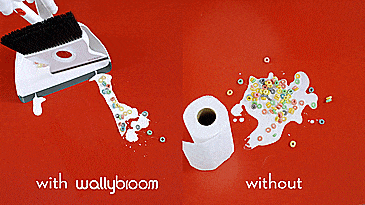Wallybroom - Broom and Squeegee Combo, Quick And Easy Clean Any Wet Or Dry Mess