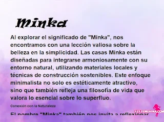 ▷ Significado del nombre Minka