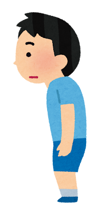 姿勢の悪い男の子のイラスト