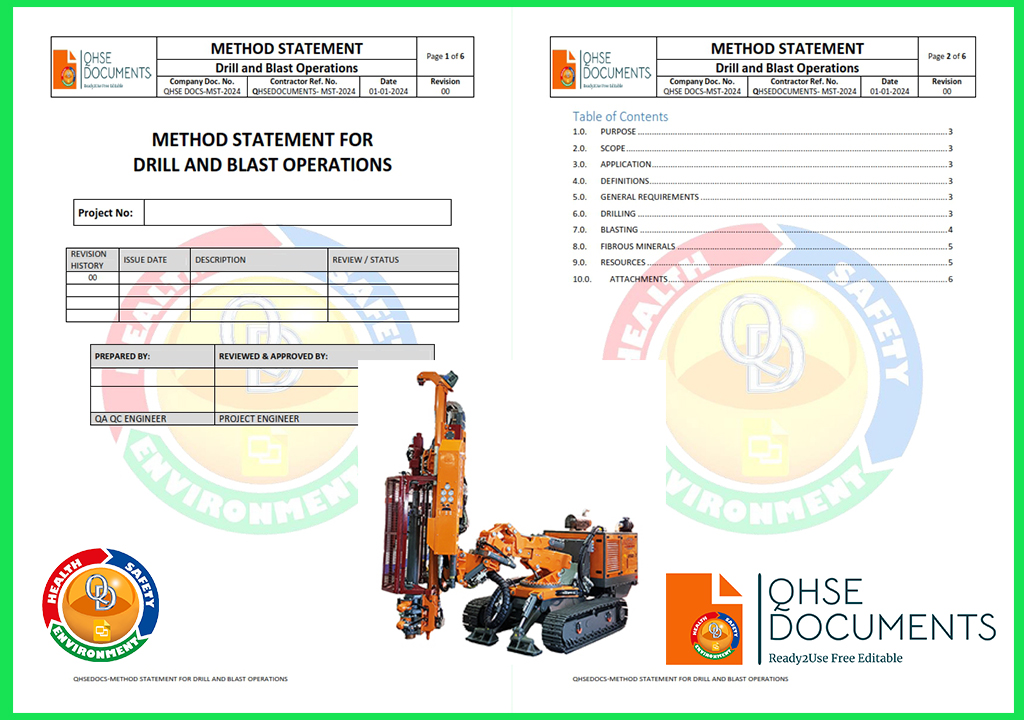 QHSE DOCUMENTS-METHOD STATEMENT FOR DRILL AND BLAST OPERATIONS