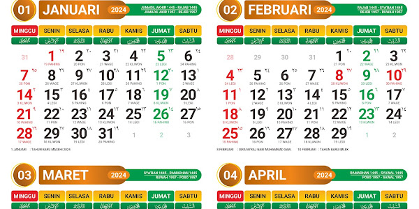Download Kalender 2024 Hijriyah Jawa Format CDR, PNG, PDF