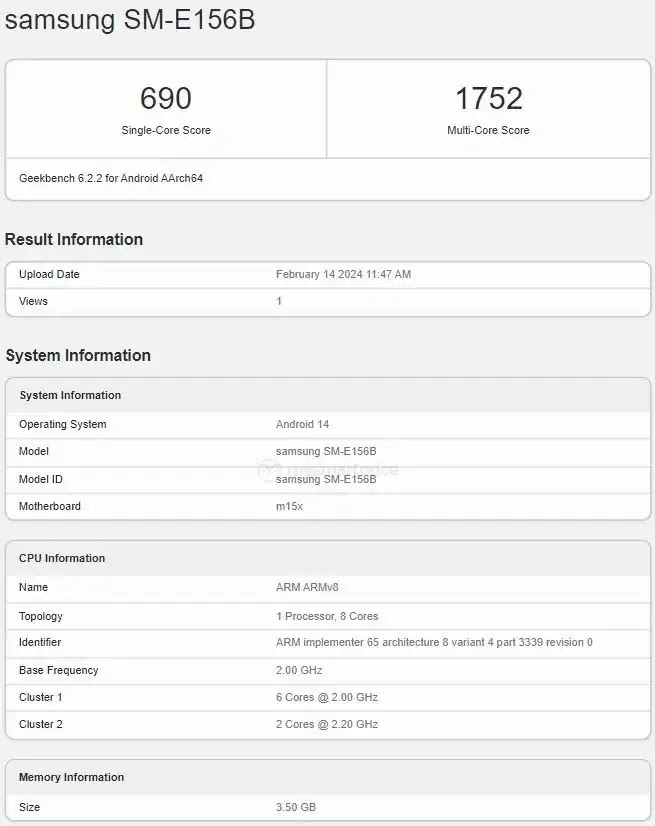 Samsung Galaxy F15 render: 4GB RAM, Dimensity 6100+, 6000mAh battery