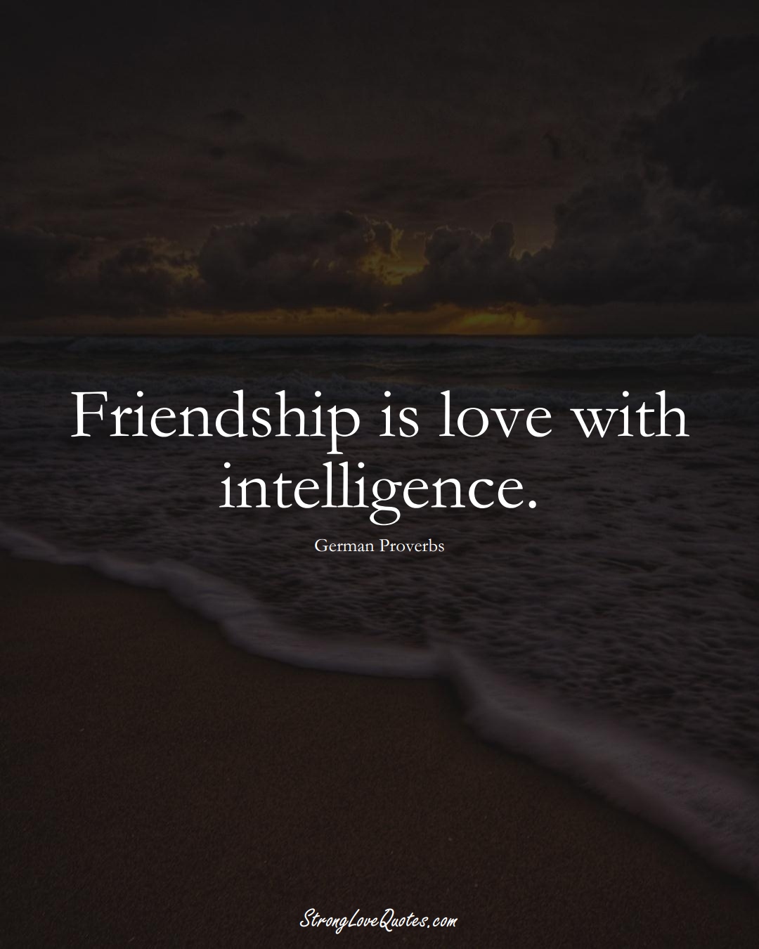 Friendship is love with intelligence. (German Sayings);  #EuropeanSayings
