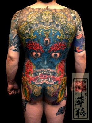 Label Mask tattoo japanese tattoo design