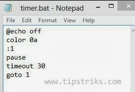 Membuat Timer Sederhana Menggunakan Notepad