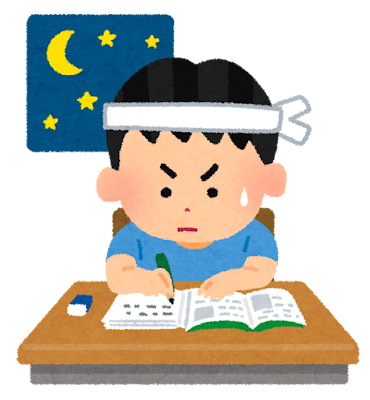 勉強のイラスト「テスト勉強・男の子」