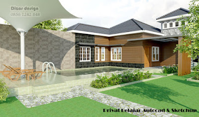 Exterior Rumah Vray Sketchup