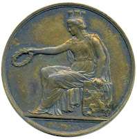 Medaille verleend aan de Gentse brandweerluitenant August Claeys n.a.v. de brand der Brugse St.-Salvatorskathedraal van 19 juli 1839 