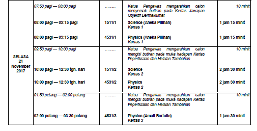 【Muat Turun】Jadual Waktu Peperiksaan 2017 - Mykssr.com