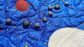 Solar system quilt with asteroids