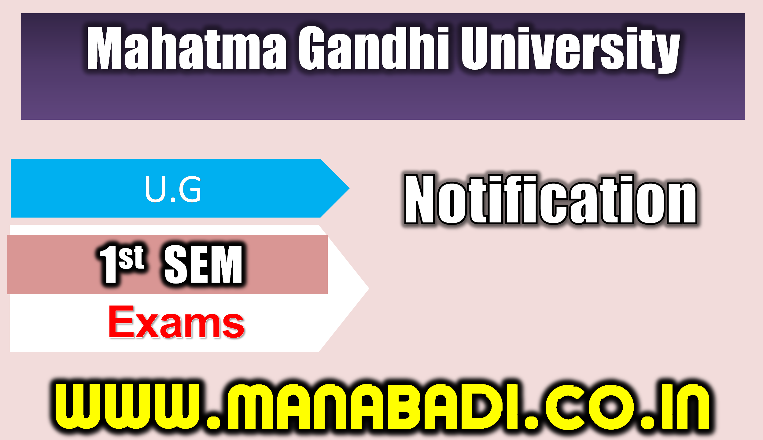 Mahatma Gandhi University UG 1st Sem Reg Fee Notification