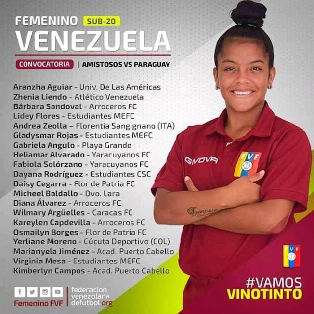 APURE: Nativa de San Fernando Diana Álvarez convocada a la Vinotinto Sub-20 para enfrentar en amistoso a Paraguay.