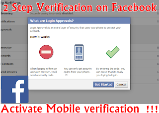Activate enable 2 step verification in Facebook