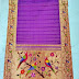 Buy Beautiful purple colour Paithani Sarees with a Peacock Parrot Border - Now Online!