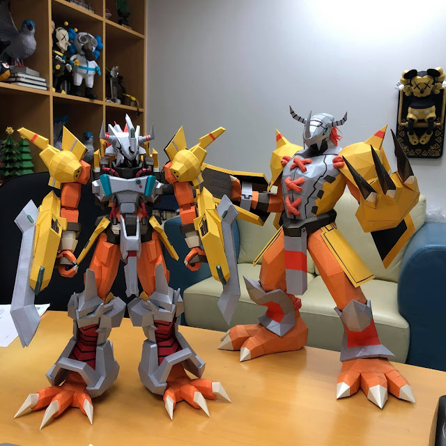 [Free Template] Digimon Papercraft: Wargreymon and Wargreymon X