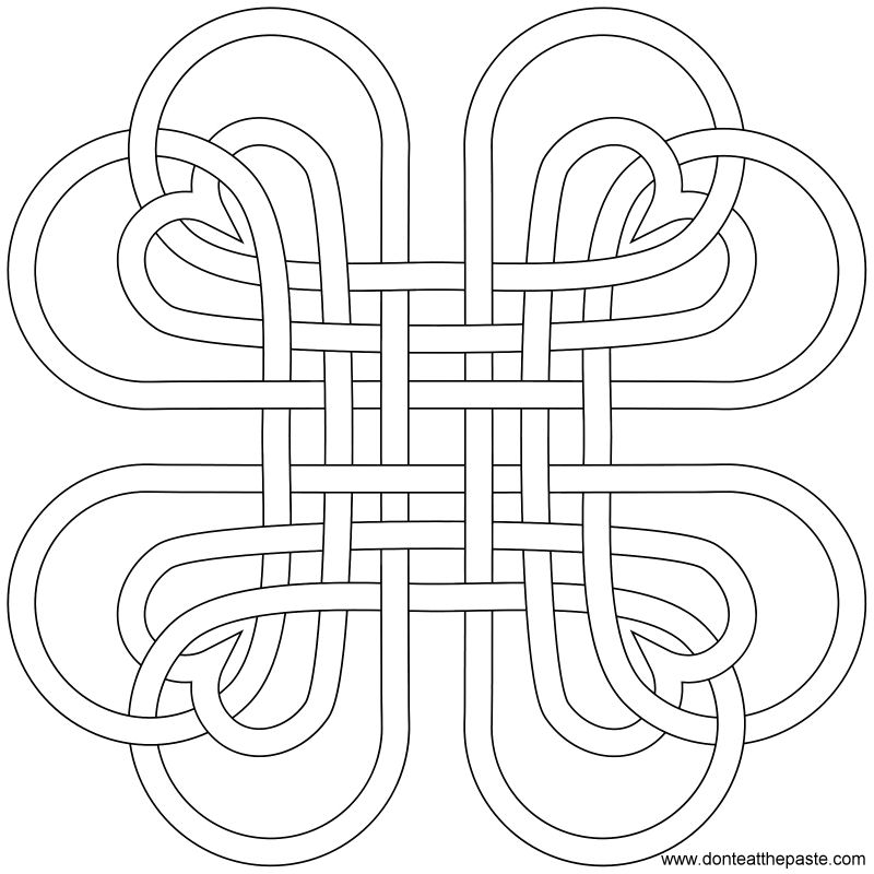 Heart knot to print and color