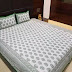 Green Cotton Double Bedsheet with 2 Pillow Covers