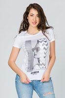 Tricou Empire alb cu imprimeu