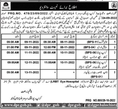 Latest Agriculture Department Management Posts Quetta 2022