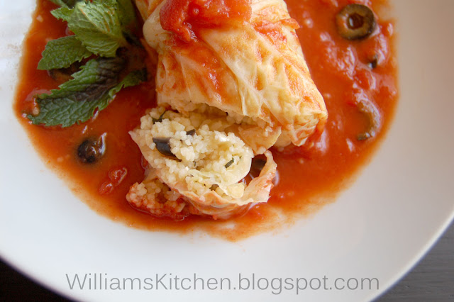 Mediterranean Couscous Cabbage Rolls